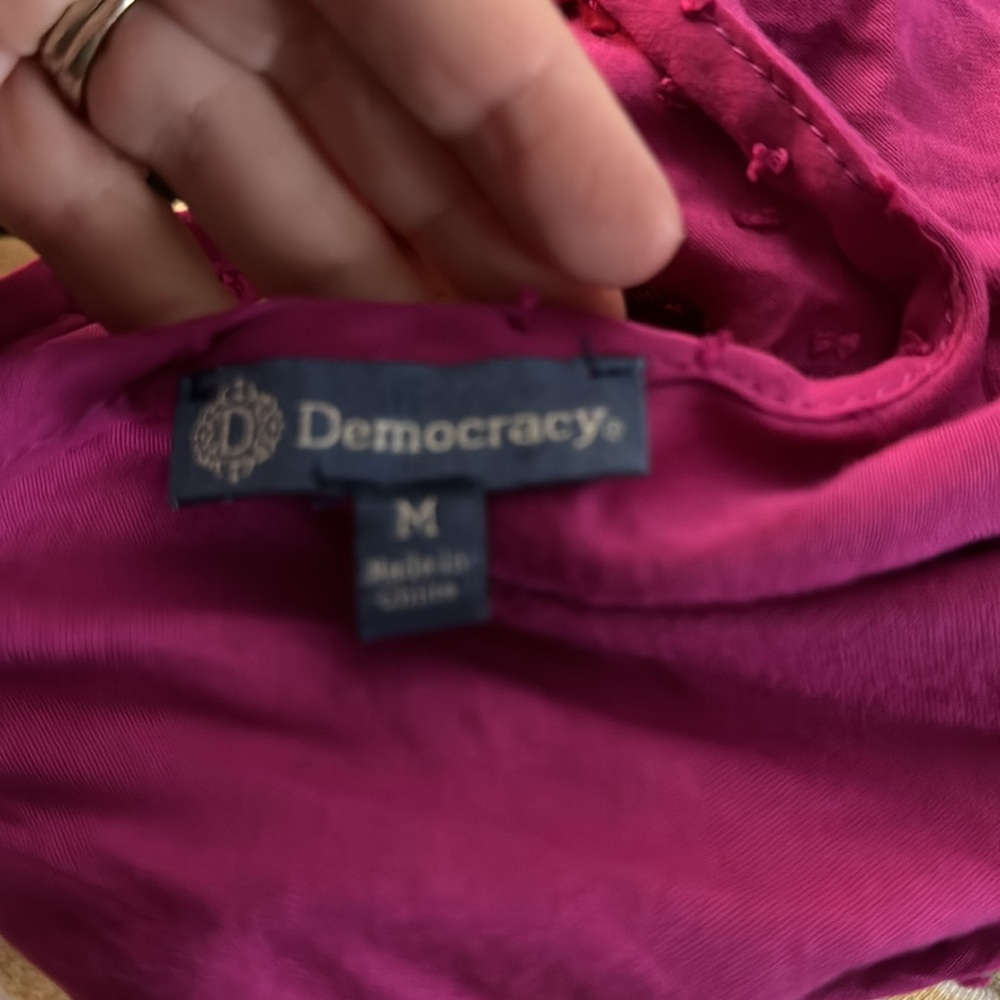 🔥 🌸 DEMOCRACY pink top!!! EUC, ribbon tie in back! - Picture 4 of 4